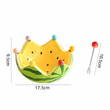 Watermelon Plate, Fruit Fork, Cute and High Beauty Ceramic Large Capacity Home Dessert Salad Bowl