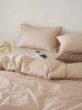 Ikeehome  Fre Cotton Floral Print Bedding Set Pure Color Duvet Cover Bed eet Quilt Cover All Seasons Universal Simple Sle 4-Piece...