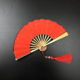Blank Paper Fold Fan Red Folding Hand Held Fan Pink Mini  Japanese Foldable Fan for Kids DIY Wedding Decoration
