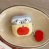 New Cute Red Apple Pattern Gloss Shockproof Protective Cover Case For AirPods 1 2 3 4 Pro 2 Earphone Bluetooth Earphone Shell