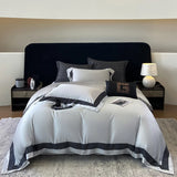 Luxury Hollow Embroidery Wide Edge Bedding Set 1000TC Lyocell Cotton Soft Silky Duvet Cover Flat/Fitted Bed Sheet Pillowcases