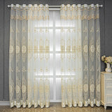 European High-End Pearl Lace Embroidered Sheer Curtains For Living Rooms, Beige Tulle Curtains For Bedroom, Home Window Curtains