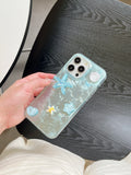 Creative INS Ripple Texture 3D Sea Starfish Crystal Summer Vibe Phone Case for iPhone 16 15 14 13 Pro Max Back Phone Cover Capa