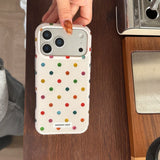 For iPhone 17ProMax Fashion Coloful Circular Dots Laser Glitter Case for iPhone 13 14 16 15 Pro Max Shockproof Protective Cover