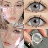 1 Pair New Colored Contacts Lenses Fashion Blue Lense - 0.00 To - 8.00 Diopter Lenses High Quality Cute Beautiful Pupils