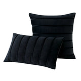 2Pcs Blue Velvet Pillow Covers with Striped Decorative Luxury Soft Cushion Cases for Farmhouse Couch Sofa Living Room