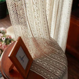 Cotton Hollow design Curtains Road Pocket Shade Tassel Curtain for Kitchen Living Bedroom Room Bay Window Cabinet Curtain