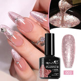 10ml Pink Glitter Gel Nail Polish Semi Permanent Soak Off UV LED Nail Gel Shinning Varnish Nail Art DIY