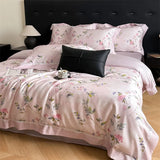 600TC Lyocell Cotton Soft Breathable Flowers Print Bedding Set Duvet Cover Set Bed Sheet/With Elastic Band Bed Sheet Pillowcases