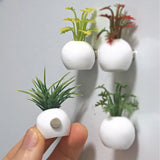 4-5pcs Cactus Fridge Magnet Plant and Flower REfrigerator Magnetic Sticker 3D Cute Grass Message Board Reminder Home Decoration