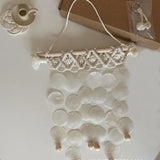 1pcs Natural Shell Wind Chime Hand-woven Home Decoration Knitted Hanging Decoration Tapestries Wall Hanging DIY Material Bag