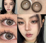 0~-6.00 Natural Korean Lenses 1Pair Colored Contact Lenses Brown Lenses Blue Eye Fashion Lenses