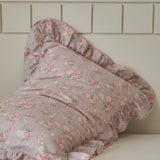2pcs Flower Prints Ruffles 100% Cotton Pillowcases 48x74cm Sizes Cushion Cover for Bed Floral Style Adults Kids Pillowslip