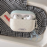Color Blocked Headphone Case For AirPods pro 2 With Bowknot Pendant for Airpods 2 3 4 Pro 3nd Wireless Earphone Protection Funda