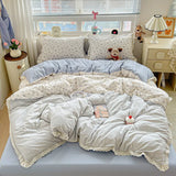 2025 New Bedding Set INS Princess Soft Bed Flat Sheet Set Twin Queen Double Size Cotton Lace Duvet Cover Pillowcase Bed Linen