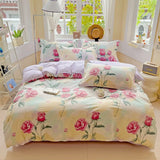 Ikeehome  new cotton printing four-piece quilt cover student dormitory single bed sheet bedding three-piece set