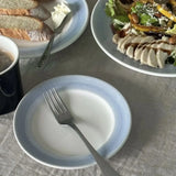 Tea Style Milk Blue Gradient Plate Hand-painted Underglaze Color Dining Plate Home Dessert Vegetable Fruit Plate Cold Style Dish