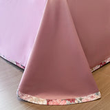 Nordic Bedding Sets Egyptian Cotton Floral Flat Bed Sheet Set Pillowcases Skin-Friendly Breathable Queen King Size Bed Linen Set
