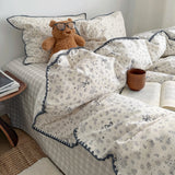 Pure Cotton Double Layered Lace Four Piece Bedding Set Cute South France Secret Garden Cartoon Design Bed eet Cover Duvet C...