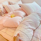 Class A 60S Pure Cotton Bedding Sets Jacquard Cotton Skin Friendly Comforter Cover Set Girl Duvet Cover Set for Queen King Size