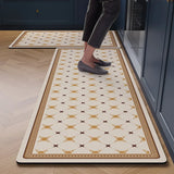 Geometric Pattern Kitchen Floor Mat Oil-proof Waterproof Leather PVC Washable Mats Non-slip Long Rug Free Cut Alfombra De Cocina
