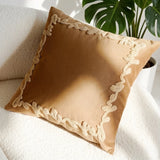 45x45cm Embroidered Cushion Covers Set, Aesthetic Boho Style for Bedroom & Sofa, Brown & Beige Decorative Pillow Cases
