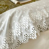 Vintage Jacquard Lace Edge Luxury Bedding Set 1000TC Egyptian Cotton Duvet Cover Bed Sheet/Fitted Sheet Pillowcases 4Pcs
