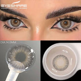 2Pcs Color Contact Lenses for Eye Natural Blue Contact Lenses Brown Pupils Beauty Gray Lenses Yearly Green Eye Contacts