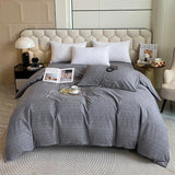 Japanese 100% Cotton Brushed Single Duvet Cover Striped Plaid Quilt Cover for Dorm Home Skin-Friendly Bedding for All Seasons