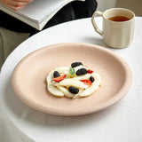 Sesame Dot Round Plate Nordic Style Ceramic Deep Dish High-end Household Serving Plates Fashion Versatile Beef Pasta Kitchenware