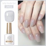Transparen Gel Nail Polish Pink Jelly Nude Semi Transparent French Nail Camouflage UV Gel Varnish Soak Off Nail Art