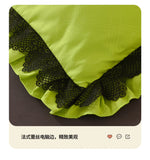 Princess Style Bedding Set Ruffle Duvet Cover With Lace Soft Four Piece Set Quilt Cover Bed Skirt Pillowcase Girls Bedroom Decor
