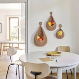 Bohemian Handwoven Hanging Baskets Multipurpose Wall Mounted Storage and Decorative Mesh Shelf Baskets for Hanging Small Items