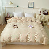 2025 New All-cotton Washed Cotton Single Quilt Set Printed Plaid Duvet Cover 150x200 220x240 Skin Friendly Bedding