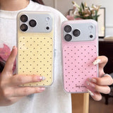 Luxury Polka Dot Candy Color Case for iPhone 17 16 15 Pro Max 14 Wave Point Camera Film Protector Soft TPU Shockproof Cover