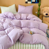 Ins Minimally Purple Striped Bed Sheet Set Bedding Set Four Piece Set Student Quilt Set Girl Heart Dormitory Three Piece