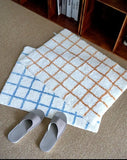 Geomatric Plaid Striped  Fluffy  Bathroom Rug Bedside Carpet Function Entrance Floor Mat Anti Slip Pad Aesthetic Home