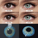 1 Pair Soft Lens Colored Contact Lenses, Small Pupil Eye-Enlarging,  for Daily Cosmetic Makeup & Chic Styling