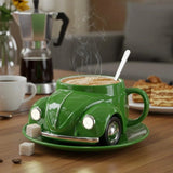 Handmade Creative Synthetic Resin Cup Beetle Car Shape Coffee Mug Resin Craft Gift Fun Imaginative Beetle Themed Drinking Cup