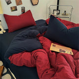 Solid Color Bedding Set Kids Adults Twin Full Queen Size Bed Flat Sheet Soft Duvet Cover Set Quilt Cover Pillowcases Bed Linen