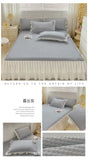 2/3pcs Summer Cooling Princess Bed Skirt Set Class A Mattress Cover Single Soft Mat Room Decor Bedspread Ice Silk Bean Cool Mat