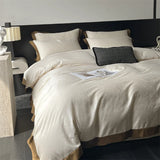 Lyocell Cotton Bed Linens Jacquard Bedding Set Sheet Pillowcase Quilt Cover Ru Queen King Size
