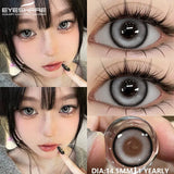 Myopia Lenses 1pair Color Contact Lenses for Eyes Brown Prescription Lens Cosmetic Black Lense Yearly Gray Contact Lens