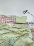 Fre Color Colion Pure Cotton Pleated Four-Piece Set Bedding Quilt Cover Pillowcase Bed eet id Pattern Chinese Sle