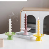 Creative Ceramic Candlestick Hand-painted Checkered Cherries Candle Holder Candle Stick Holder Home Decoration Accessories