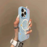 Candy Color for Magsafe Flower Matte Case for iPhone 17 16 15 14 Pro Max 12 13 11 Magnetic Shockproof Frosted Luxury Cover