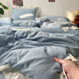 Princess Style Bedding Sets INS Ruffle Lace Bow Quilt Cover Home Romantic Bedclothes Decor Woman Girls Bedroom Duvet Cover 4pcs