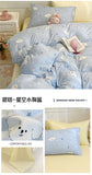 Washed Cotton Pastoral Girls Flower Bedding Sets Bed Linens Quilt Cover Sheet Set Simple Bedspread High Quality Home Textiles
