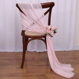 12PCS Chiffon Chair Sashes Wedding Chair Decoration 16x275cm Long For Wedding Aisle Decorations Party Banquet Event Baby Shower