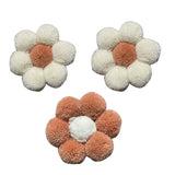 Ins Boho Handmade Macrame Daisy Flower Pompom Pink Wall Decor Nordic Yarn Sticker for Kids Room Nursery Ornament Photo Props